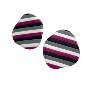 Asexuell-Pride Ohrringe – Gestreifte Statement Ohrstecker für CSD, Festivals & Alltag | LGBTQ+ Schmuck für Vielfalt & Toleranz