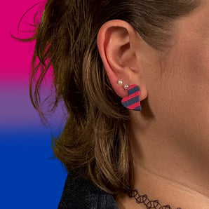 Ohrstecker Bisexual Pride | Modern Heart | Lebhaft Bunt