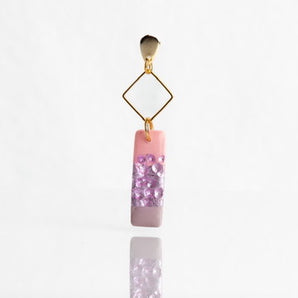Elegante Hängeohrringe | Lila Rosa Gold | Modern Ausgefallen