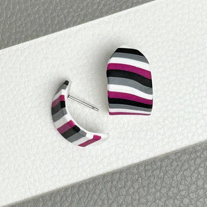 Gestreifte Pride-Creolen, inspiriert von der Asexuellen-Flagge, unisex Hoops, ideal für CSD, LGBTQ+ Community, Toleranz und Vielfalt