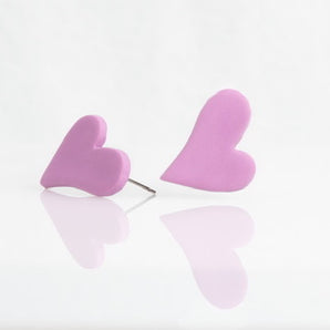 Herz Ohrstecker Lila, romantisches Accessoire für Valentinstag, Verlobung, Hochzeit, Streetwear, Geschenk für Paare und Singles, leicht