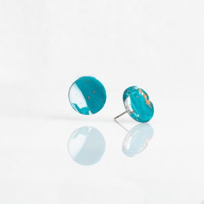 Ocean Ohrstecker Türkis mit Kupferfolie, Sommer-Accessoire, maritimer Look, leicht und elegant, Urlaubsschmuck, perfekt für jeden Anlass