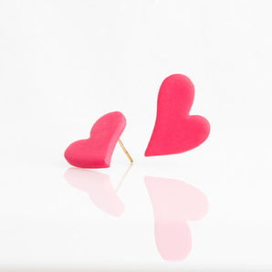 Herz Ohrstecker Pink, perfekt für Valentinstag, Verlobung, Hochzeit, romantisches Accessoire, leicht, für Singles und Paare, stilvoll