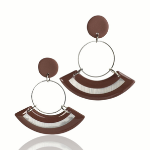 Statement Ohrringe Mocha Mousse – Matt & Glänzend in Trendfarbe Braun